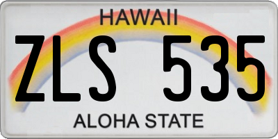 HI license plate ZLS535