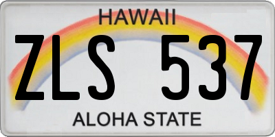 HI license plate ZLS537