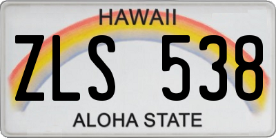 HI license plate ZLS538
