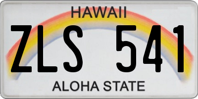 HI license plate ZLS541