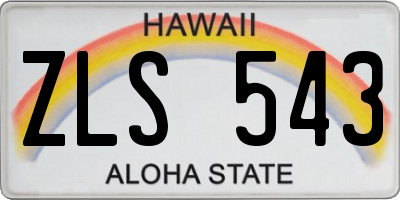 HI license plate ZLS543