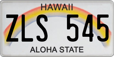 HI license plate ZLS545