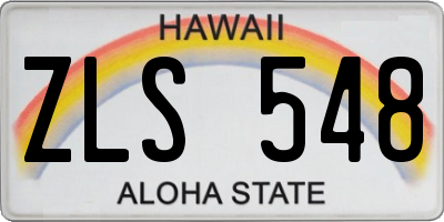 HI license plate ZLS548
