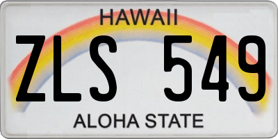 HI license plate ZLS549