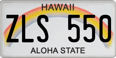HI license plate ZLS550