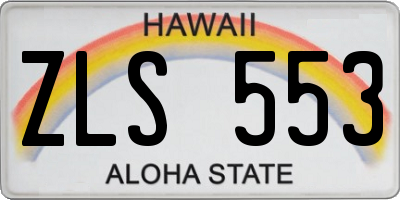 HI license plate ZLS553