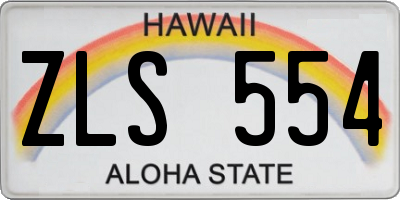 HI license plate ZLS554
