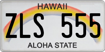 HI license plate ZLS555