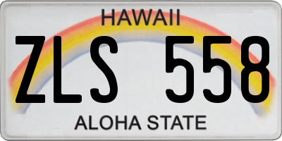 HI license plate ZLS558