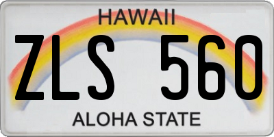 HI license plate ZLS560