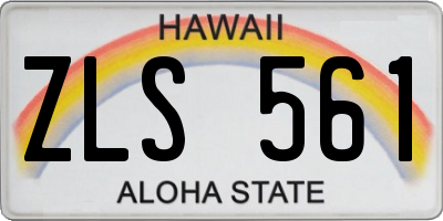 HI license plate ZLS561
