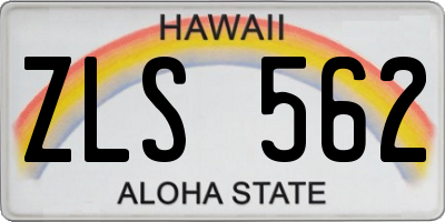 HI license plate ZLS562