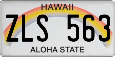 HI license plate ZLS563