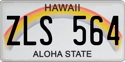 HI license plate ZLS564