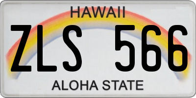 HI license plate ZLS566