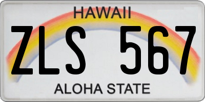 HI license plate ZLS567