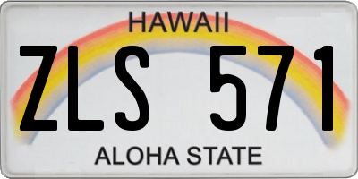 HI license plate ZLS571