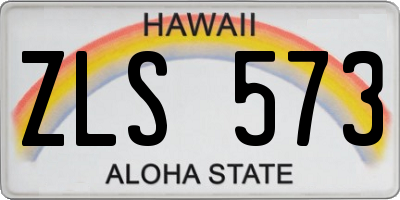HI license plate ZLS573
