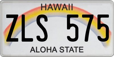 HI license plate ZLS575