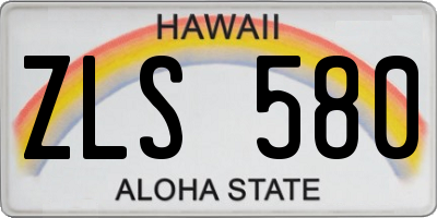 HI license plate ZLS580