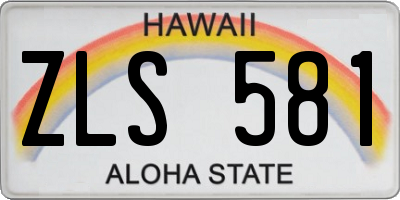 HI license plate ZLS581