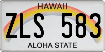 HI license plate ZLS583