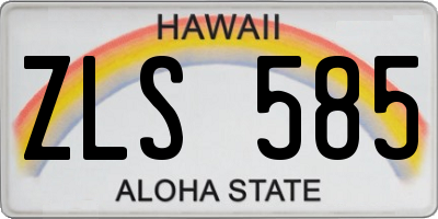 HI license plate ZLS585