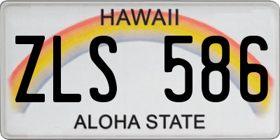 HI license plate ZLS586