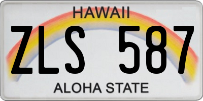 HI license plate ZLS587