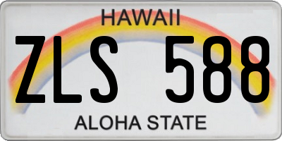 HI license plate ZLS588