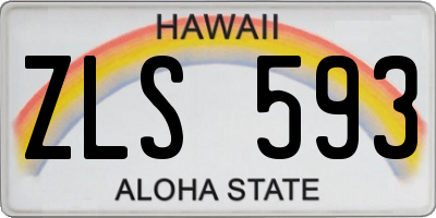 HI license plate ZLS593