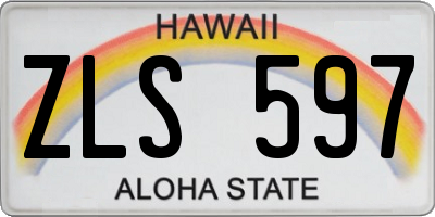 HI license plate ZLS597