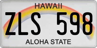 HI license plate ZLS598