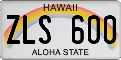 HI license plate ZLS600