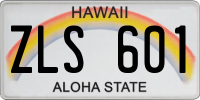 HI license plate ZLS601