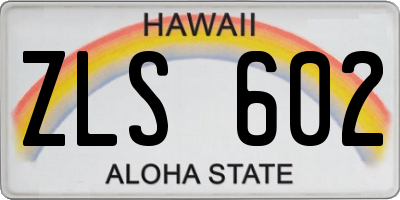 HI license plate ZLS602