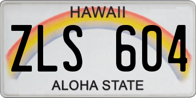 HI license plate ZLS604