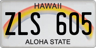 HI license plate ZLS605