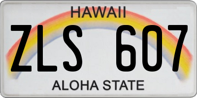 HI license plate ZLS607