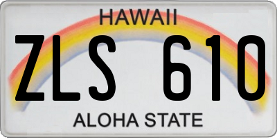 HI license plate ZLS610