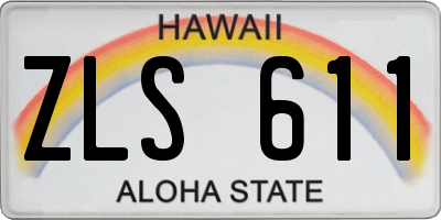 HI license plate ZLS611