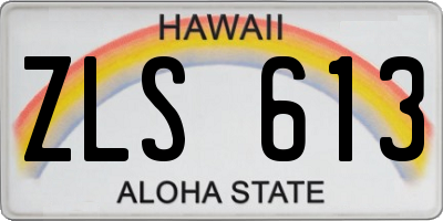 HI license plate ZLS613