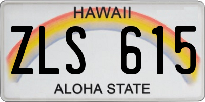 HI license plate ZLS615