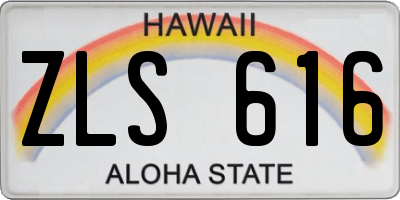 HI license plate ZLS616