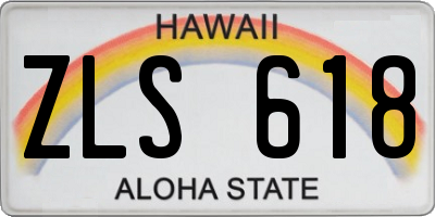 HI license plate ZLS618