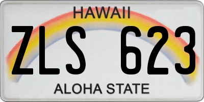HI license plate ZLS623