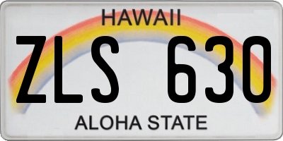 HI license plate ZLS630