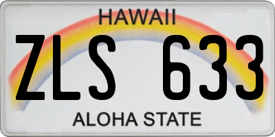 HI license plate ZLS633