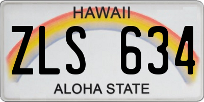 HI license plate ZLS634