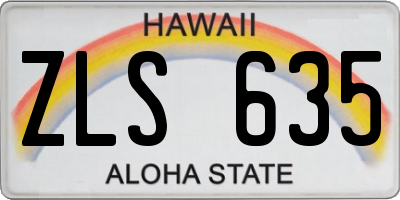 HI license plate ZLS635